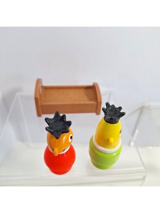 Little People Bert & Ernie Brown Bed Sesame Street Fisher Price Vintage - Picture 7 of 9